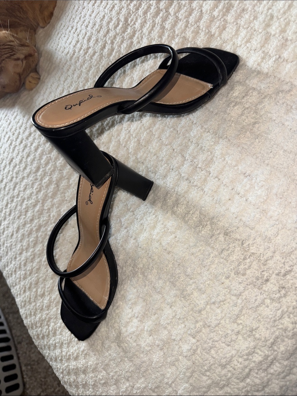 Qupid Black Double-Strap Block Heel Sandals - Picture 4 of 5